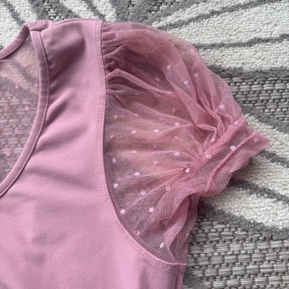 Free People Intimately Blush Up Polka Dot Lace Ruched Blouse Size XL Mauve Pink - Picture 3 of 5